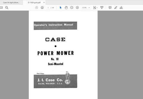 Discover the essential CASE IH Tractor 10 Semi-Mounted Power Mower Operator’s Manual (D-1928) in a convenient PDF format. This comprehensive guide is designed to enhance your understanding and operation of the mower, ensuring optimal