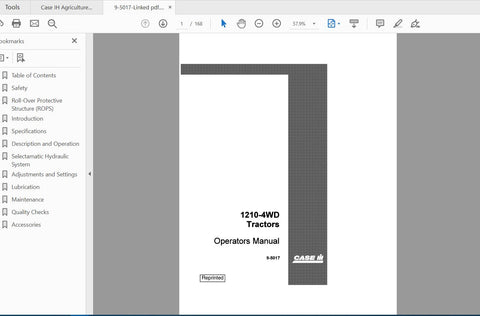Discover the essential CASE IH Tractor Operator’s Manual for models 1210, 1210 24WD, and 1212 4WD (1212 W, HYDRA-SHIFT). This comprehensive PDF file is designed to provide you 