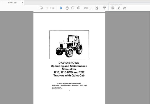 Discover the ultimate resource for your CASE IH Tractor 1210, 1210 4WD, and 1212 with the comprehensive Operator’s Manual (9-5007) in PDF format. This manual is designed to provide you with essential information and guidance to maximize the performance
