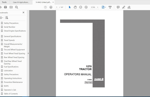 File 1270 Discover the essential CASE IH Tractor 1270 Operator’s Manual (9-4442 ...