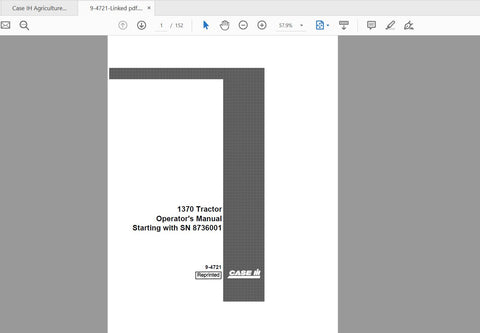 Discover the power and reliability of the CASE IH 1370 Tractor, a robust machine designed to tackle your toughest agricultural tasks. With a starting serial number of 8727601