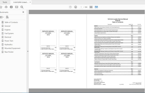 Unlock the full potential of your CASE IH Tractor 1818 Skid Steer with our comprehensive Complete Service Manual (8-66102R0) in PDF format. This essential guide is designed to provide you with detailed insights and step-by-step instructions for maintenance, troubleshooting, and repairs, ensuring your equipment operates at peak performance