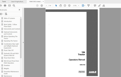 Enhance your farming efficiency with the CASE IH Tractor 184 Operator’s Manual (1096121R2) in a convenient