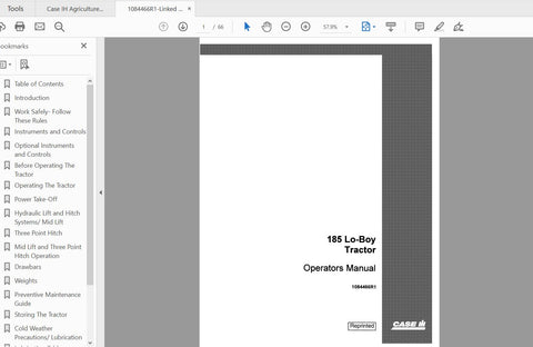 Enhance your farming efficiency with the CASE IH Tractor 185 Lo-Boy Operator’s Manual (1084466R1) in PDF format. This comprehensive guide is designed to provide
