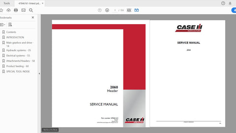Enhance your CASE IH Tractor's performance with the 2060 Header Service Manual (Part No. 47846161). This comprehensive PDF file is designed to provide you with all the essential information