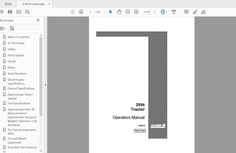 Discover the essential CASE IH Tractor 2094 Operator’s Manual (9-9410) in a convenient PDF format. This comprehensive guide is designed to enhance your understanding and operation of the CASE IH 2094 tractor, ensuring you get the most out of your equipment.
