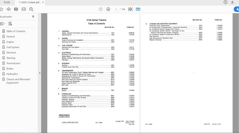 Discover the ultimate resource for your CASE IH Tractor with the 2100 Series Complete Service Manual (7-32621) in PDF format. This comprehensive guide is designed to provide you with all