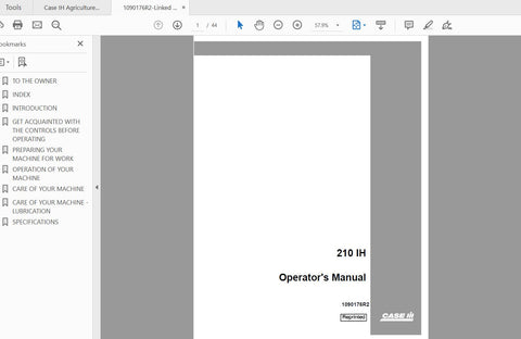 Enhance your farming efficiency with the CASE IH TRACTOR 210 IH OPERATOR’S MANUAL