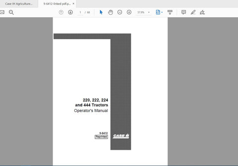Enhance your farming efficiency with the CASE IH Tractor Operator’s Manual for models 220, 222, 224, and 444. This comprehensive PDF file is designed to provide you with essential information