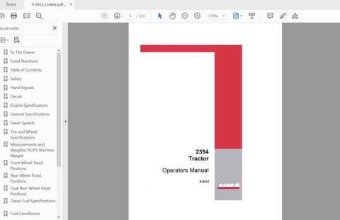 Discover the essential CASE IH Tractor 2394 Operator’s Manual (9-9432) in a convenient PDF format. This comprehensive guide is designed to enhance your understanding and