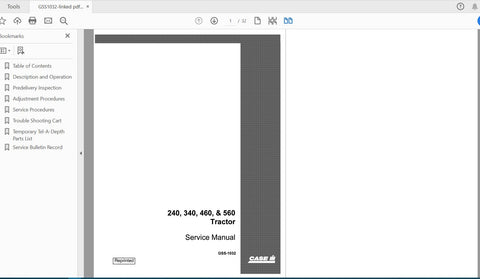 Discover the ultimate resource for your CASE IH Tractor with the GSS-1032 Service Manual, available in a convenient PDF format. This comprehensive guide covers models