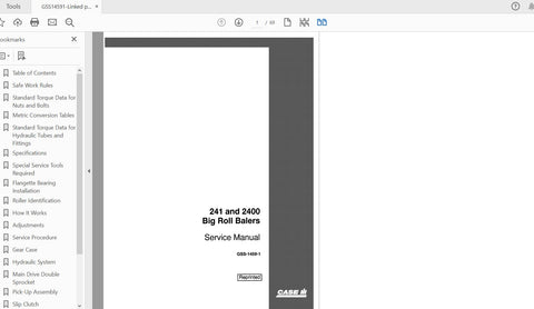 Enhance your farming efficiency with the CASE IH TRACTOR 241 2400 BIGROLL BALER SERVICE MANUAL (GSS14591) in PDF format. This comprehensive guide is designed