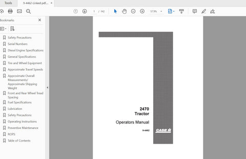 Discover the essential CASE IH TRACTOR 2470 Operator’s Manual (8712001) in a convenient PDF format. This comprehensive guide, identified as 9-4462, is designed to enhance your understanding and operation of the CASE IH 2470 tractor, ensuring you get the