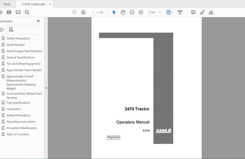 Discover the essential CASE IH Tractor 2470 Operator’s Manual, designed specifically for models 8762001