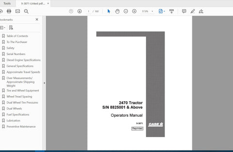 Discover the essential CASE IH TRACTOR 2470 SN8825001 Operator’s Manual (9-3871) in a convenient PDF format. This comprehensive guide is designed to enhance your understanding