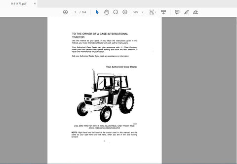 Discover the essential CASE IH Tractor 244 and 254 Operator’s Manual (1258524C3) in a convenient