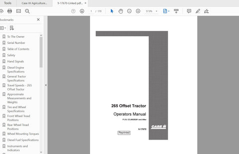 Discover the essential CASE IH Tractor 265 Offset Operator’s Manual (9-17670) in a convenient PDF format. This comprehensive guide is designed to enhance your understanding and operation