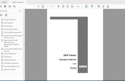Discover the essential CASE IH Tractor 2670 Operator’s Manual (9-4885) designed specifically for models before SN 8825001. This comprehensive PDF file serves as your go-to
