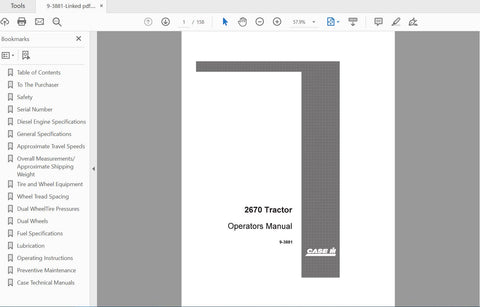 Discover the essential CASE IH TRACTOR 2670 SN 8825001 Operator’s Manual (9-3881) in a convenient PDF format. This comprehensive guide is designed to enhance your understanding