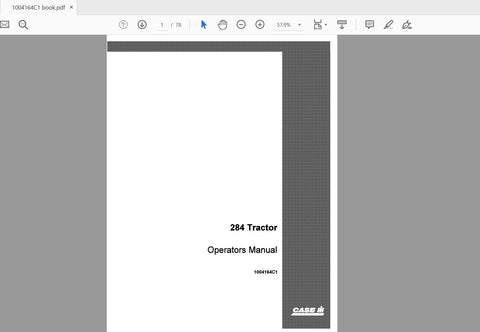 Discover the essential CASE IH Tractor 284 Operator’s Manual (1004164C1) in a convenient PDF format. This comprehensive guide is designed to enhance your understanding