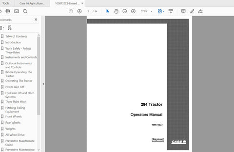 Discover the essential CASE IH Tractor 284 Operator’s Manual (1004164C1) in a convenient PDF format. This comprehensive guide is designed to enhance your understanding and operation