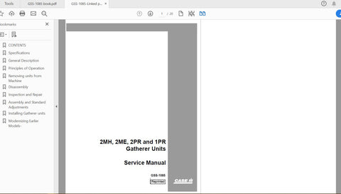 Discover the ultimate resource for maintaining your CASE IH tractor with the 2MH, 2ME, 2PR, and 1PR Gatherer Units Service