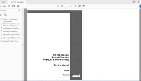 Unlock the full potential of your CASE IH Tractor with the comprehensive Hydraulic Power Steering Service Manual (GSS1069). This PDF file is an essential resource for owners of the 300, 350, 400, and 450 Farmall models, providing detailed instructions