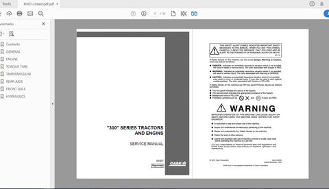 Discover the ultimate resource for maintaining your CASE IH Tractor 300 Series with the Engines Service Manual RI307, now available as a convenient PDF file. This comprehensive guide is designed to provide you with detailed insights into the engine systems