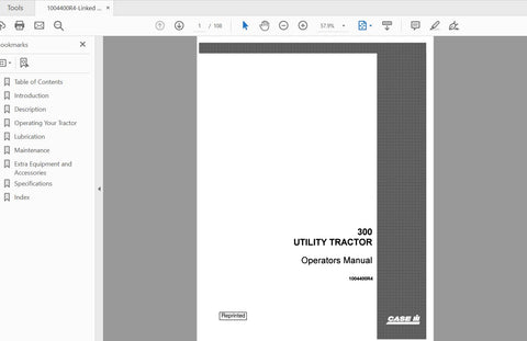 Enhance your operational efficiency with the CASE IH Tractor 300 Utility Operator’s Manual (1004400R4