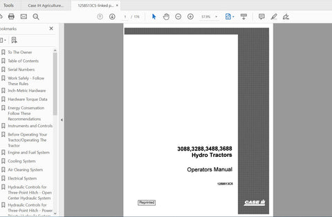 Discover the essential CASE IH Tractor Hydro Operator’s Manual, designed specifically for models 3088, 3288, 3488, and 3688. This comprehensive PDF file (1258513C5) serves 