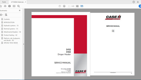 Enhance your farming efficiency with the CASE IH Tractor 3152, 3162 Draper Header Service Manual (PDF File). This comprehensive guide is designed to provide you with all the essential information