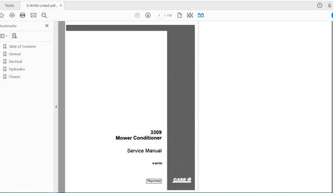 Discover the ultimate resource for your CASE IH Tractor 3309 Mower Conditioner with our comprehensive service manual (8-96760) in PDF format. This essential guide is designed to provide you with detailed instructions and insights, ensuring your equipment
