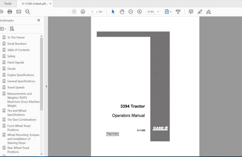 Enhance your farming efficiency with the CASE IH Tractor 3394 Constant Traction Operator’s Manual (9-11290) in PDF format. This comprehensive guide is designed to provide you