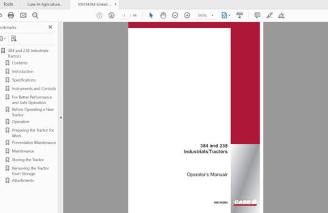 Unlock the full potential of your CASE IH Tractor 384 and 238 Industrials with the comprehensive Operator’s
