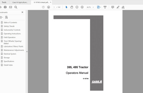 Discover the essential CASE IH Tractor 395 and 495 Operator’s Manual (9-19740) in a convenient PDF format. This comprehensive guide is designed to enhance your understanding