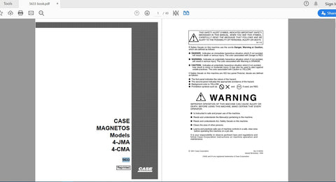 Discover the ultimate resource for your CASE IH tractor with the 4-JMA and 4-CMA Magnetos Models Service Manual (5633) in PDF format. This comprehensive guide is designed