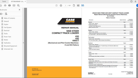 Unlock the full potential of your CASE IH Tractor 430 Skid Steer, 440 Skid Steer, and 440CT Compact Track Loader with the comprehensive Engine Service Manual (Part No.