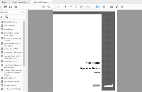 Discover the essential CASE IH Tractor 4366 Operator’s Manual (Part Number: 1084394R1) in a convenient PDF format. This comprehensive guide is designed to enhance your understanding