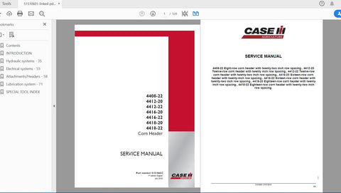 Discover the ultimate resource for maintaining your CASE IH tractor with the comprehensive Service Manual (51510601) available in a convenient PDF format. This manual covers models 4408-22, 4412-20, 4412-22, 4416-20, 4416-22, and 4418-20, providing you with