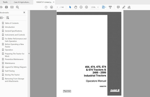 Discover the essential CASE IH Tractor Operator’s Manual for models 454, 474, 574, and 674, specifically