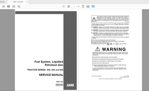 Discover the essential CASE IH Tractor Fuel System Service Manual (GSS-1135) for models 460, 560, and 660, now available in a convenient PDF format. This comprehensive guide