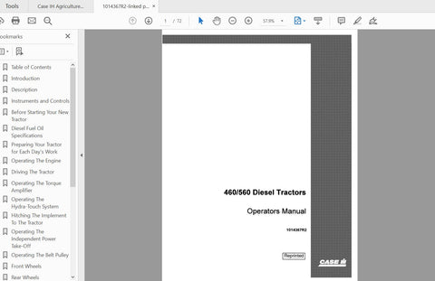 Discover the essential CASE IH Tractor 460 and 560 Diesel Operator’s Manual (PDF File) designed to enhance your farming experience. This comprehensive guide provides detailed instructions