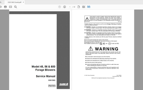 Unlock the full potential of your CASE IH Tractor with the comprehensive Forage Blowers Service Manual (GSS13822