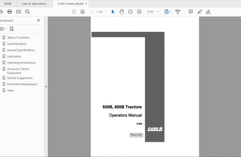 Enhance your farming efficiency with the CASE IH Tractor 500B & 600B Operator’s Manual (9-482) in PDF format. This comprehensive guide is designed to provide you with