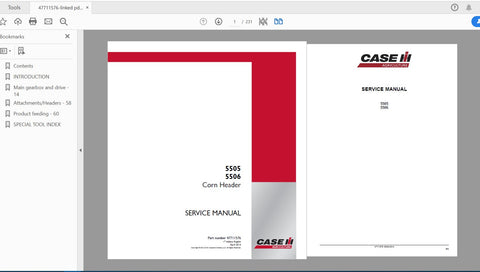 nhance your farming efficiency with the CASE IH Tractor 5505 and 5506 Corn Header Service Manual (Part No. 47711576). This comprehensive PDF file is designed to provide you with all the essential information needed to maintain and troubleshoot your corn