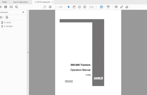 Discover the ultimate resource for your CASE IH Tractor 595 and 695 with our comprehensive Operator’s Manual. This PDF file, designated as 9-19750, is designed to provide you with all