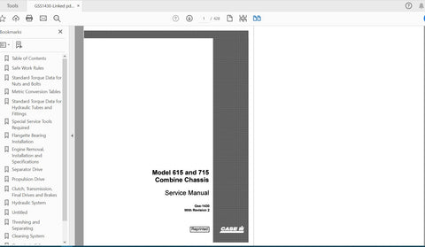Discover the ultimate resource for your CASE IH Tractor 615 and 715 with the Chassis Combine Service Manual GSS1430. This comprehensive PDF file is designed to provide you with detailed insights and