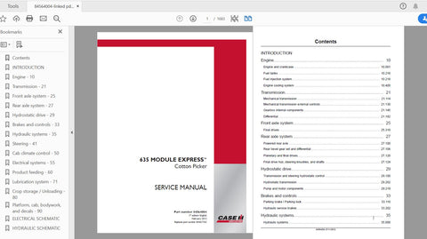 Unlock the full potential of your CASE IH Tractor 635 Module Express Cotton Picker with our comprehensive