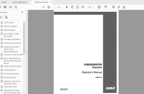 Discover the essential CASE IH Tractor Operator’s Manual for models 6388, 6588, and 6788, available in a convenient PDF format. This comprehensive guide, part number 1258501C4