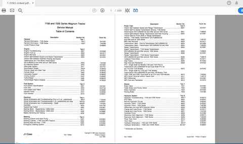 Enhance your maintenance routine with the CASE IH TRACTOR 7100, 7200 MAGNUM SERVICE MANUAL (7-35963) in PDF format. This comprehensive guide is designed specifically